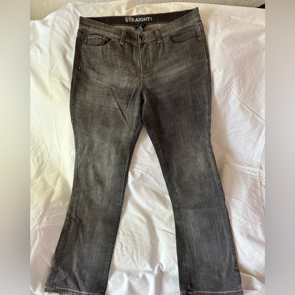 Grey mid rise jeans